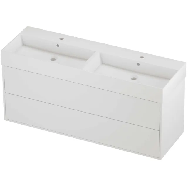 Proline Zara Badmeubelset Porselein Loft 2 Laden 140x46x65 cm Glans Wit Mat White Mat Wit