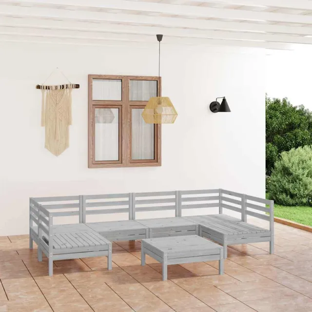 vidaXL 7-delige Loungeset massief grenenhout wit, foto 2