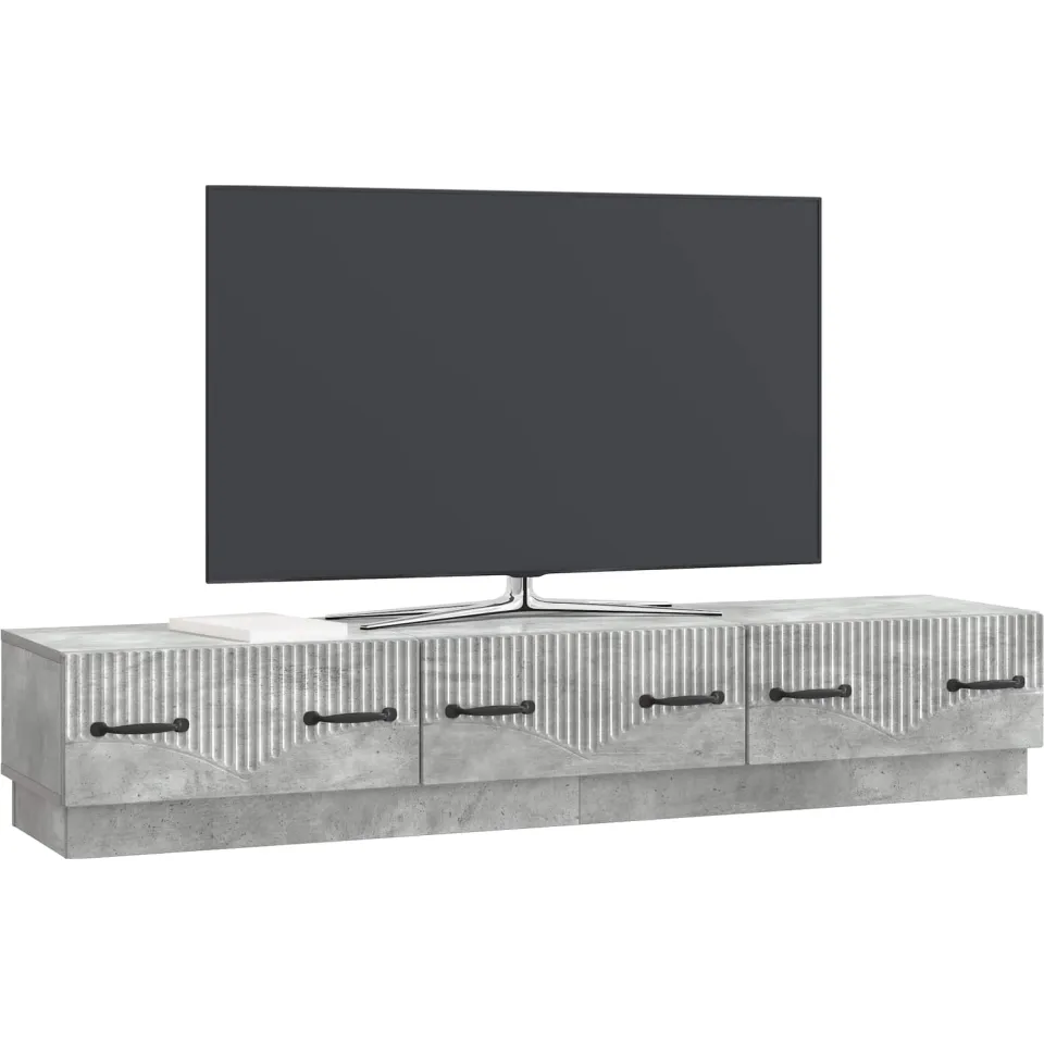 vidaXL TV-kast met lade Betongrijs 147 x 34,5 x 27 cm Bewerkt hout grijs, foto 3