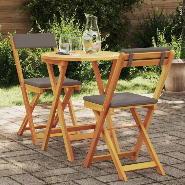 vidaXL Tuin eettafelset 3 st Olie naturel Massief Acaciahout Bruin