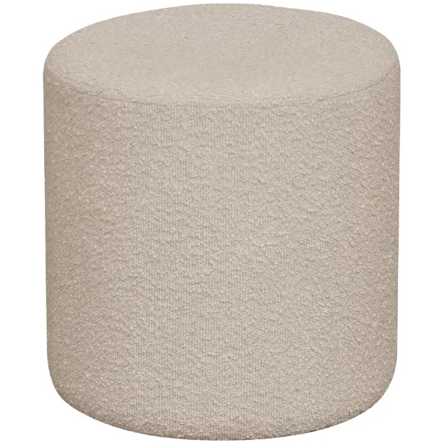 Nest of Nora Poef rond bouclé ø34x36 cm - Beige voetenbank