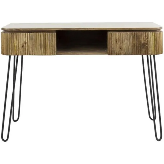 Meubelplaats Kaptafel wave 110cm mangohout - zandkleur | Meubelplaats massief mango zandkleur