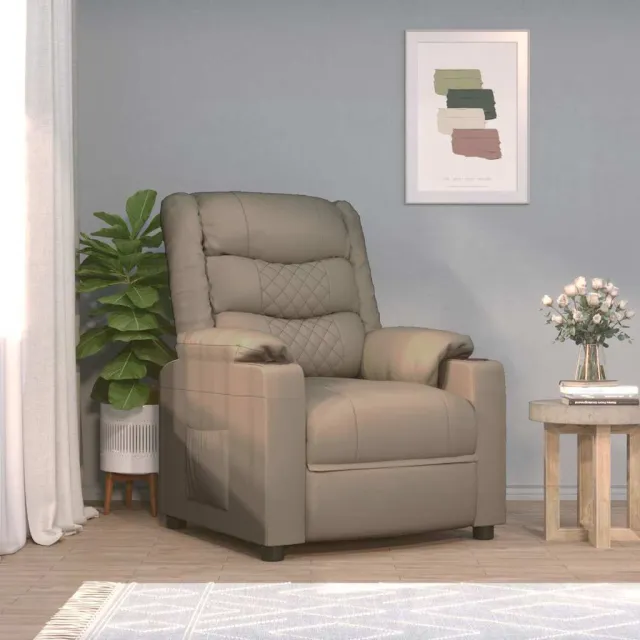 vidaXL Fauteuil verstelbaar elektrisch kunstleer cappuccinokleurig Bruin
