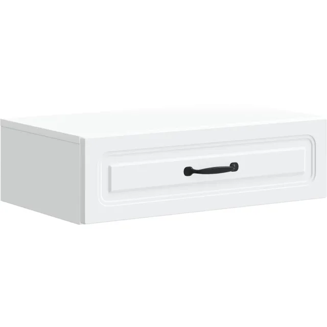vidaXL Wandgemonteerde - Zijtafel - 59 - x - 34,5 - x - 17 - cm - Bewerkt - hout - Wit