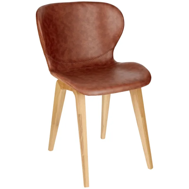 Vega 2x VEGA Stoel Dakota; 50x53x82 cm (BxDxH); zitting cognac, frame eiken; 2 stuk / verpakking