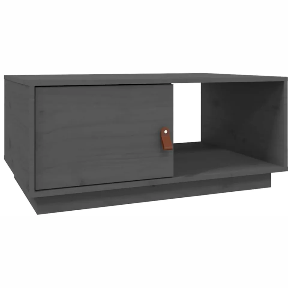 vidaXL Salontafel 80x50x35,5 cm massief grenenhout grijs, foto 2