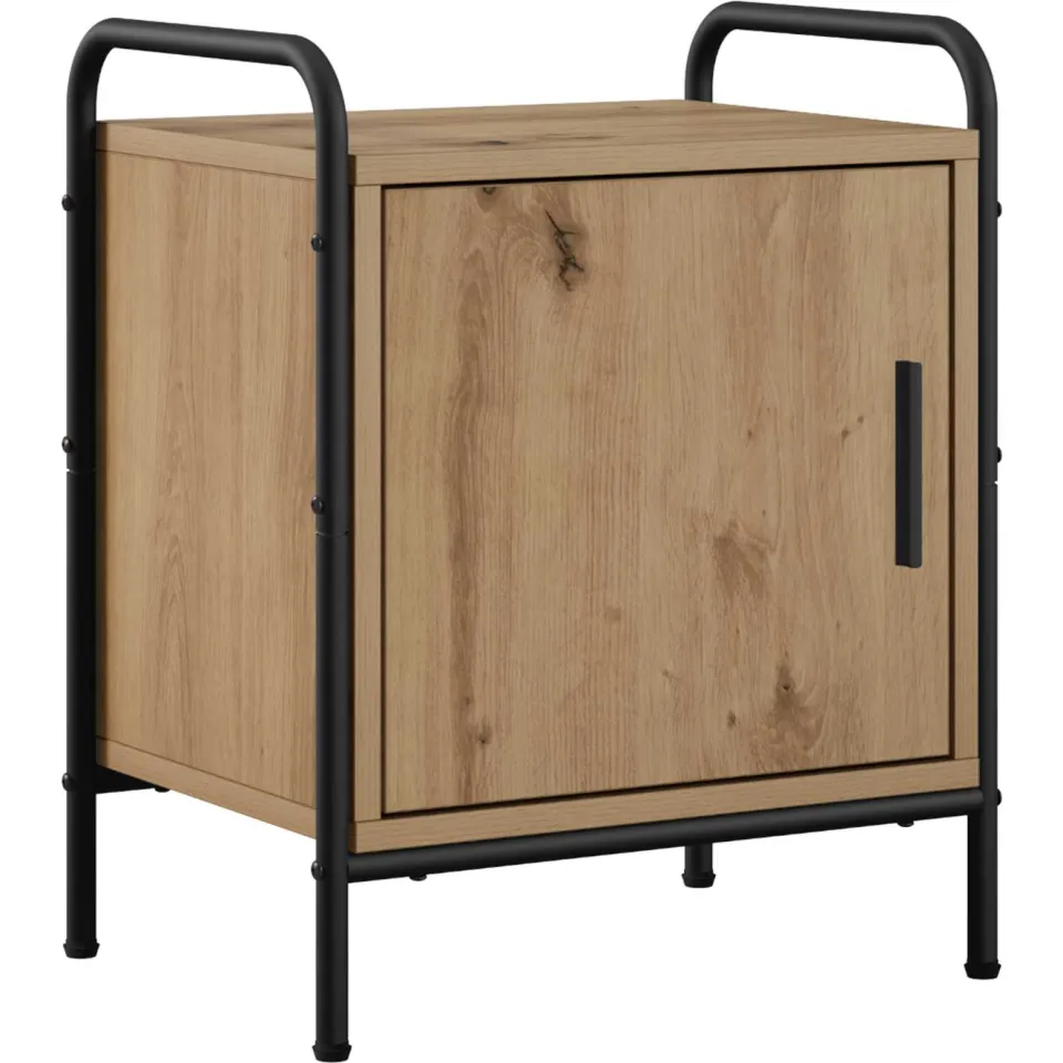 vidaXL Nachtkastje 2 st Artisanaal eiken 40 x 30 x 50 cm Bewerkt hout Bruin