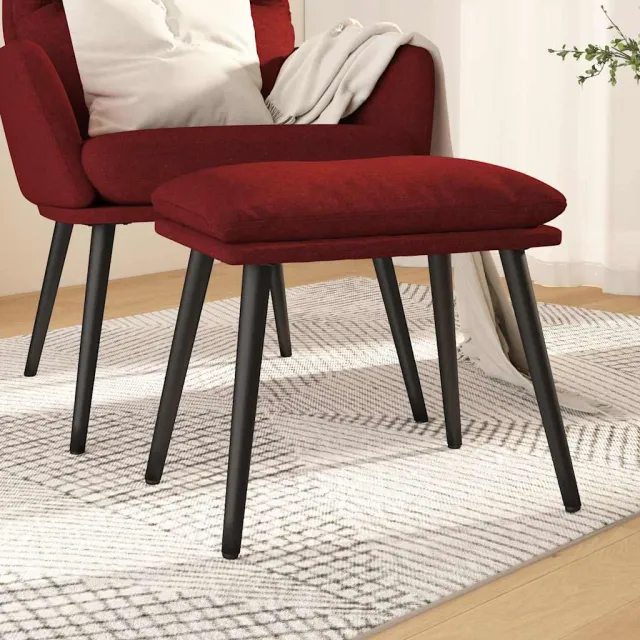 vidaXL Voetenbank 45x29,5x35 cm stof wijnrood, foto 2