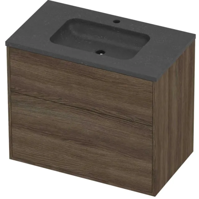 Proline Rollo Badmeubelset Hardsteen Elegant 1 Kraangat 80x46x67 cm Blue Stone Vital Oak Eiken