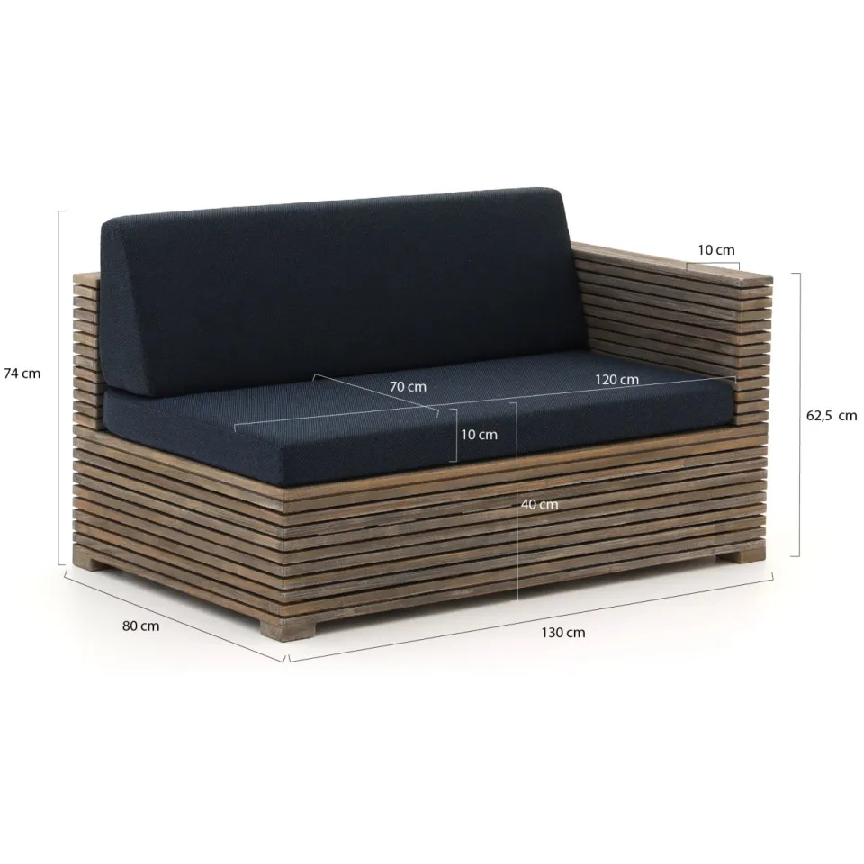 ROUGH Furniture ROUGH-C chaise longue loungeset 3-delig bruin, foto 2