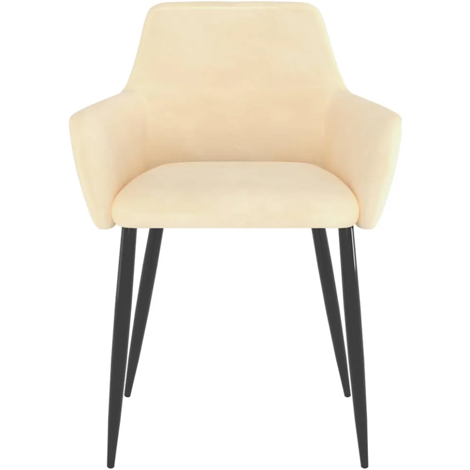 vidaXL Eetkamerstoelen 2 st fluweel crèmekleurig, foto 3