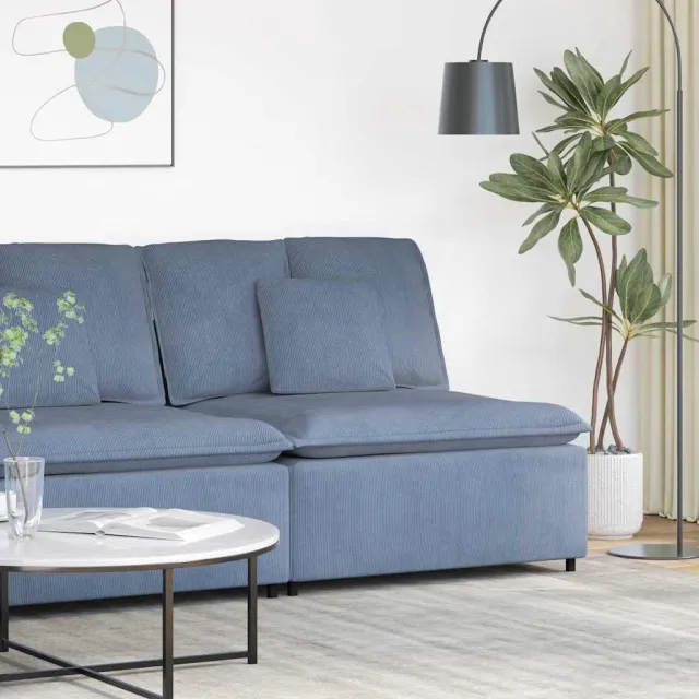 vidaXL Modulaire bank middenmodule met kussens 100 cm blauw