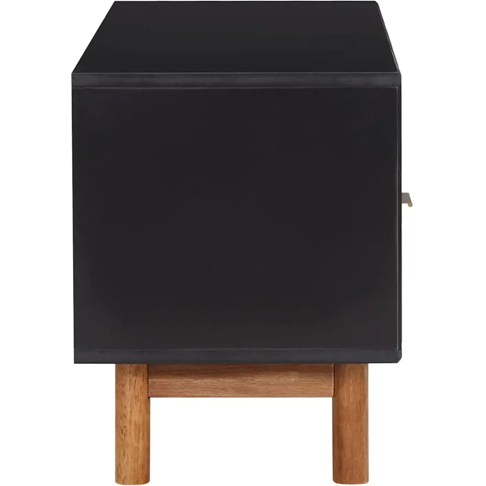 vidaXL Tv-meubel 100x35x45 cm massief acaciahout en MDF bruin, foto 4