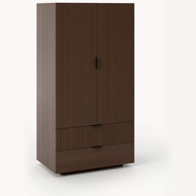 Westwing Collection Houten compacte kledingkast Sato Bruin