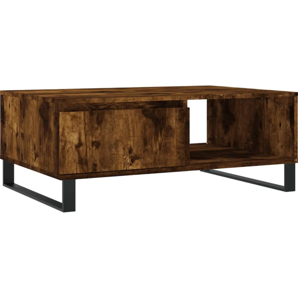 vidaXL Salontafel 90x60x35 cm bewerkt hout gerookt eikenkleurig, foto 3