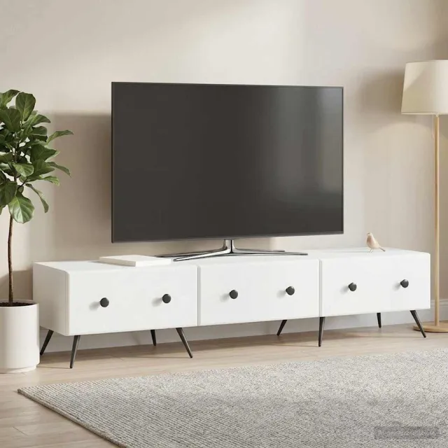 vidaXL TV-kast met lade Wit 147 x 34,5 x 30 cm Bewerkt hout