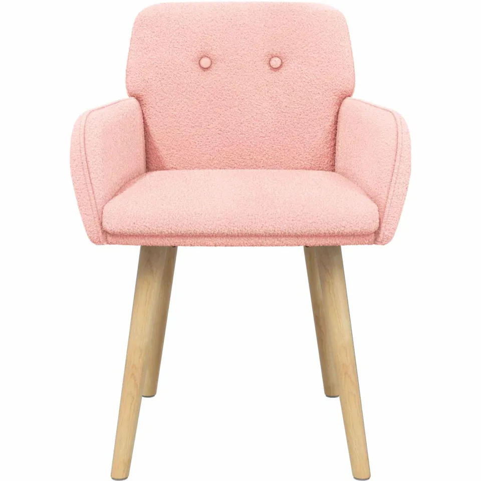 vidaXL Eettafelstoelen 2 st Bouclé Roze 59 x 56,5 x 85 cm