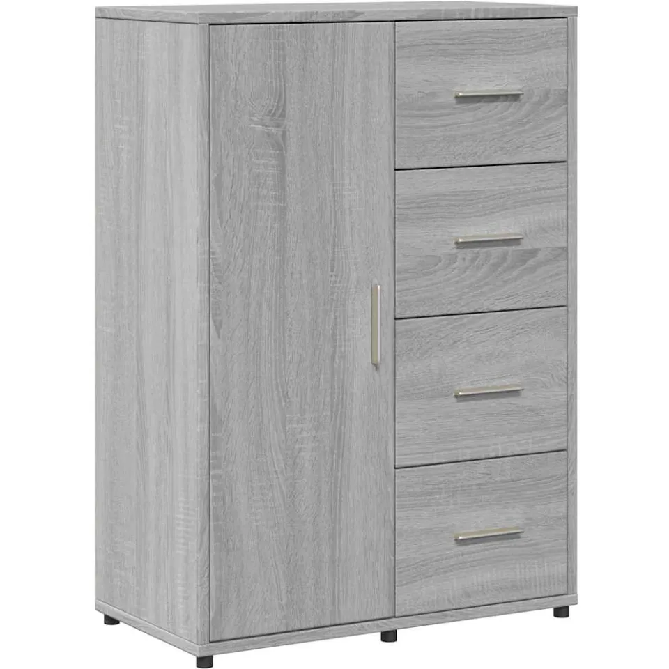 vidaXL Dressoirs 2 st 60x31x84 cm bewerkt hout grijs sonoma eikenkleur, foto 4