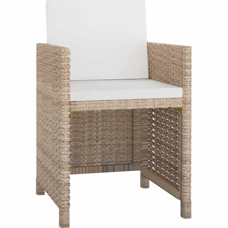 vidaXL 13-delige Tuinset met kussens poly rattan beige, foto 3