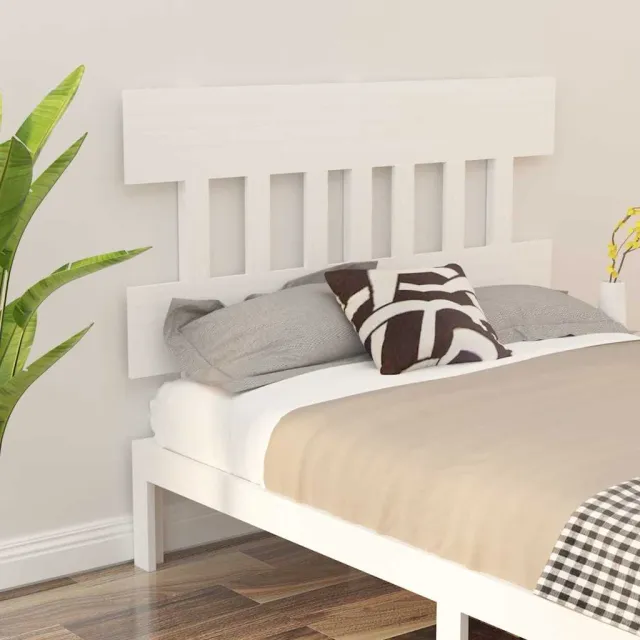 vidaXL Hoofdbord 123,5x3x81 cm massief grenenhout wit
