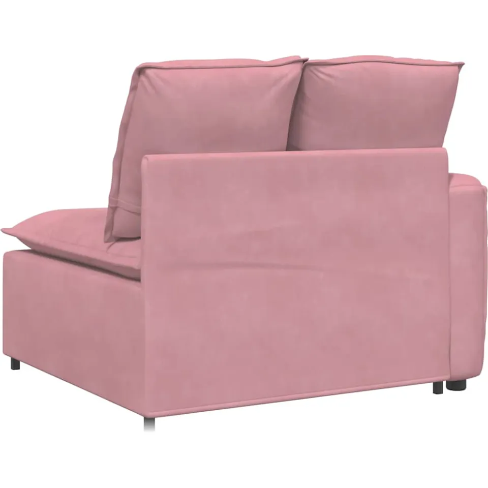 vidaXL Modulaire bank Armleuning eindmodule met kussens 100 cm roze, foto 4