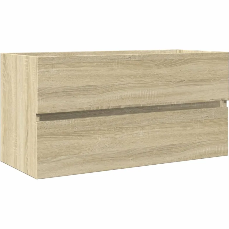 vidaXL 2-delige Badkamermeubelset keramiek en bewerkt hout Bruin