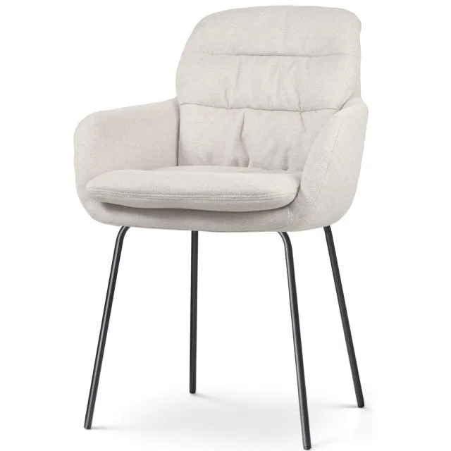 Nolon Nora-Mia eetkamerstoel beige - zwart onderstel