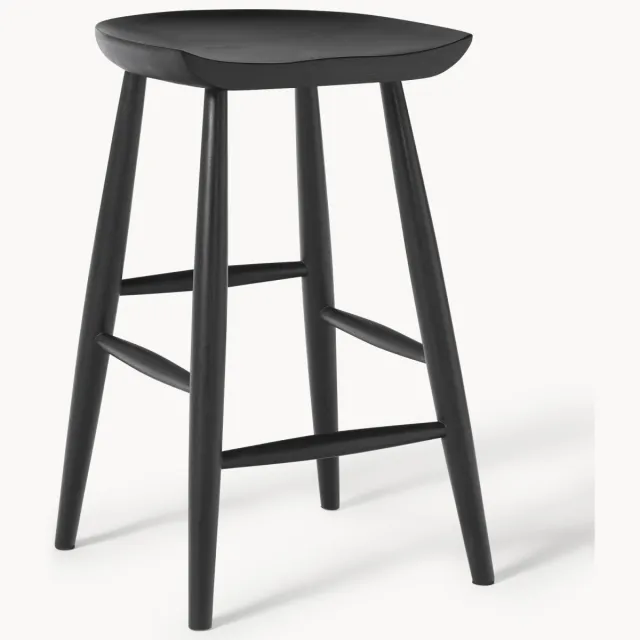 Westwing Collection Barkruk Nino van mangohout Zwart