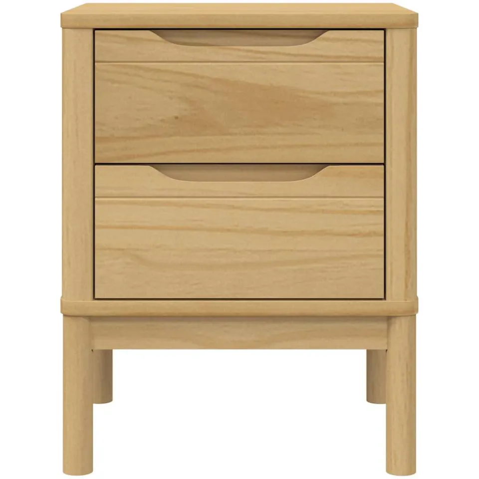 vidaXL Nachtkastje FLORO 45x39x57 cm massief grenenhout wasbruin bruin, foto 4