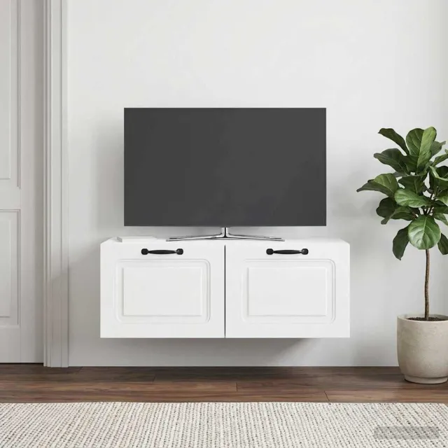 vidaXL Wandbeugel TV-kast Hoogglans Wit 78,5 x 41 x 30 cm Bewerkt hout, foto 2
