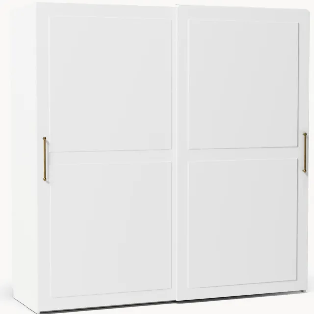 Westwing Collection Modulaire schuifdeurkast Charlotte, 200 cm breed, diverse varianten Wit