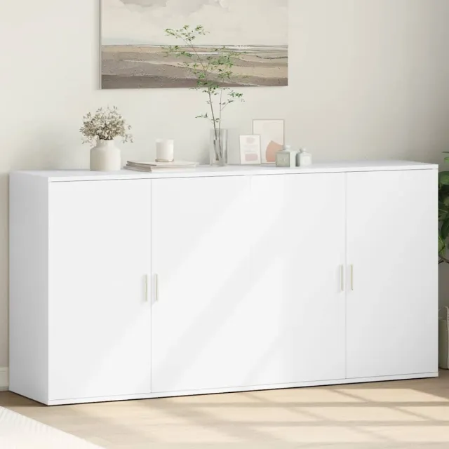 vidaXL Dressoirs 2 st 79x38x80 cm bewerkt hout wit, foto 2