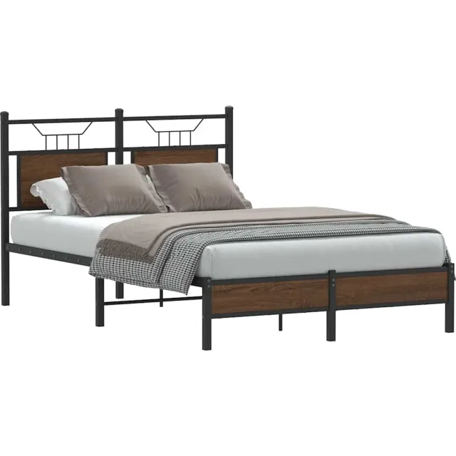 vidaXL Bedframe zonder matras bewerkt hout bruin eikenkleur 120x200 cm