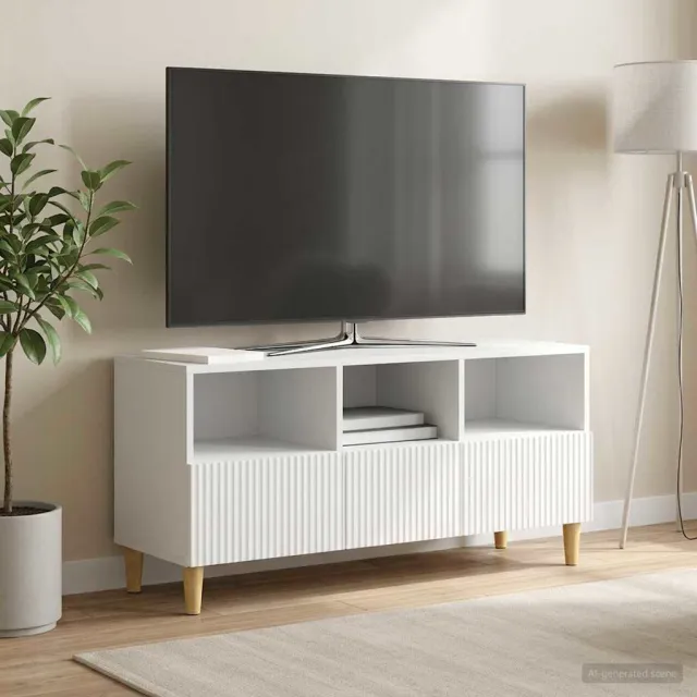 vidaXL TV-kast met lade Wit 102 x 34,5 x 50 cm Bewerkt hout
