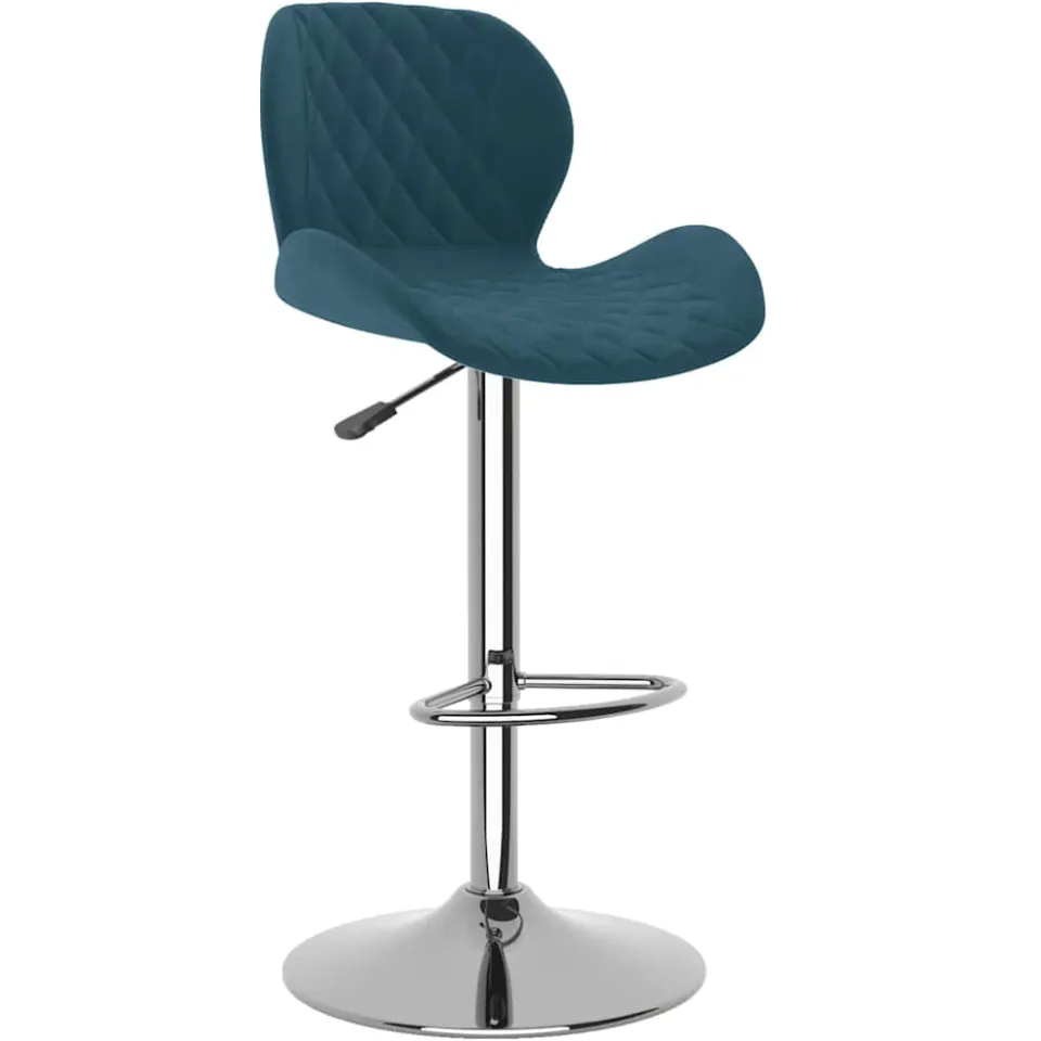 vidaXL Barkrukken 2 st fluweel blauw, foto 3