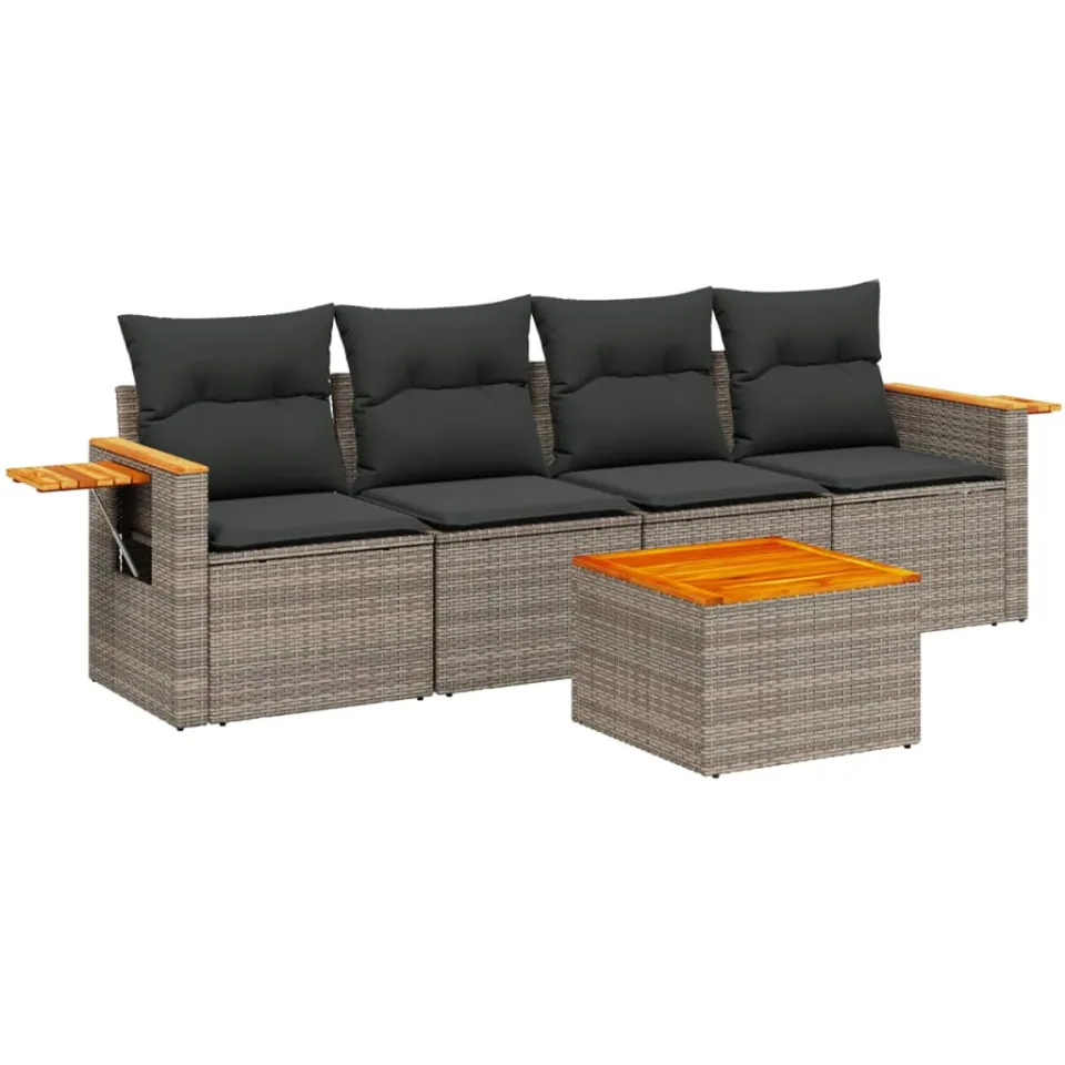 vidaXL Patio Sofa Set 4-zits Grey, foto 3