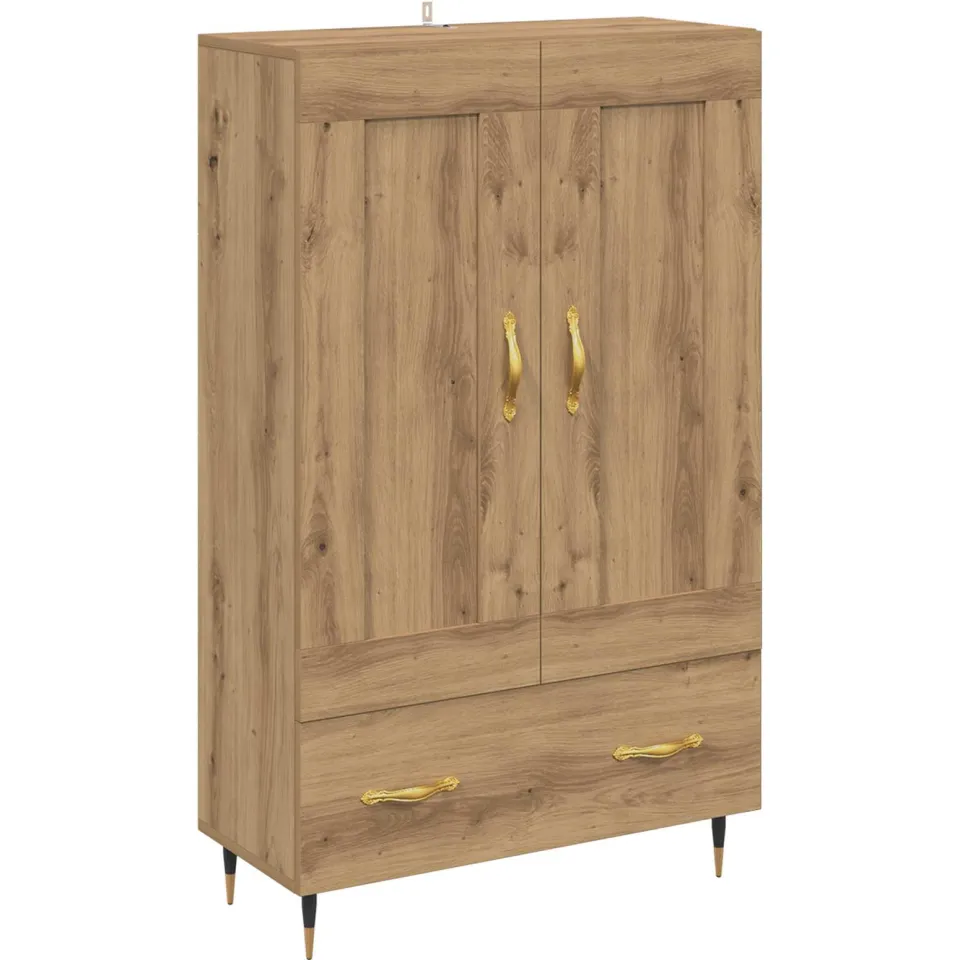 vidaXL Highboard Artisan Eiken 69,5 x 31 x 115 cm Bewerkt hout, foto 3
