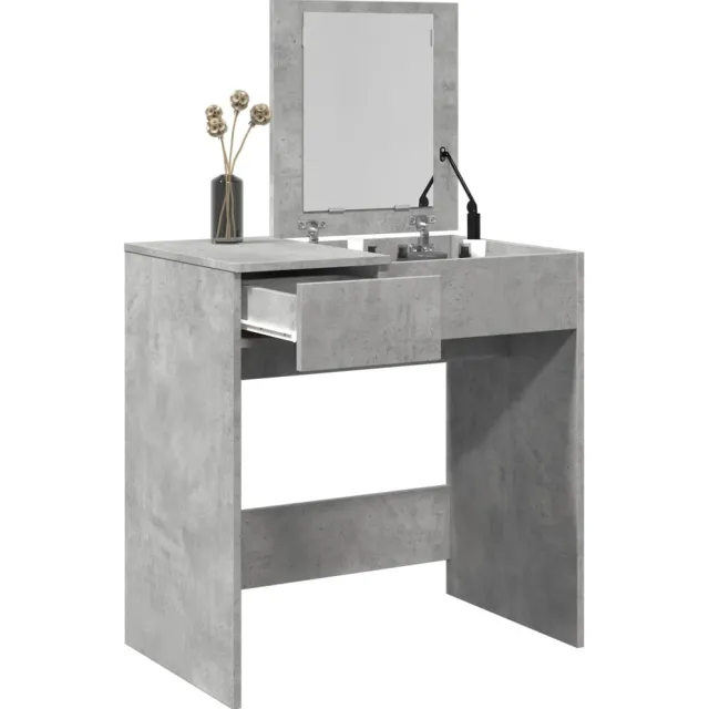 vidaXL Kaptafel met spiegel 73x46,5x120 cm betongrijs