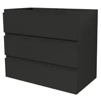AquaVive - Praxis Eigen Merk Aquavive Wastafelonderkast Napoli 90cm - Zwart Mat - Met 3 Lades
