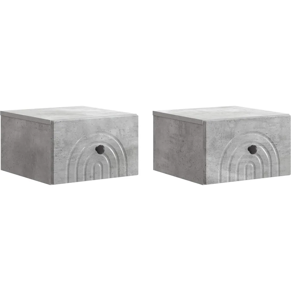 vidaXL Wandbeugel Bedkast 2 st Betongrijs 33 x 34,5 x 20 cm grijs, foto 3