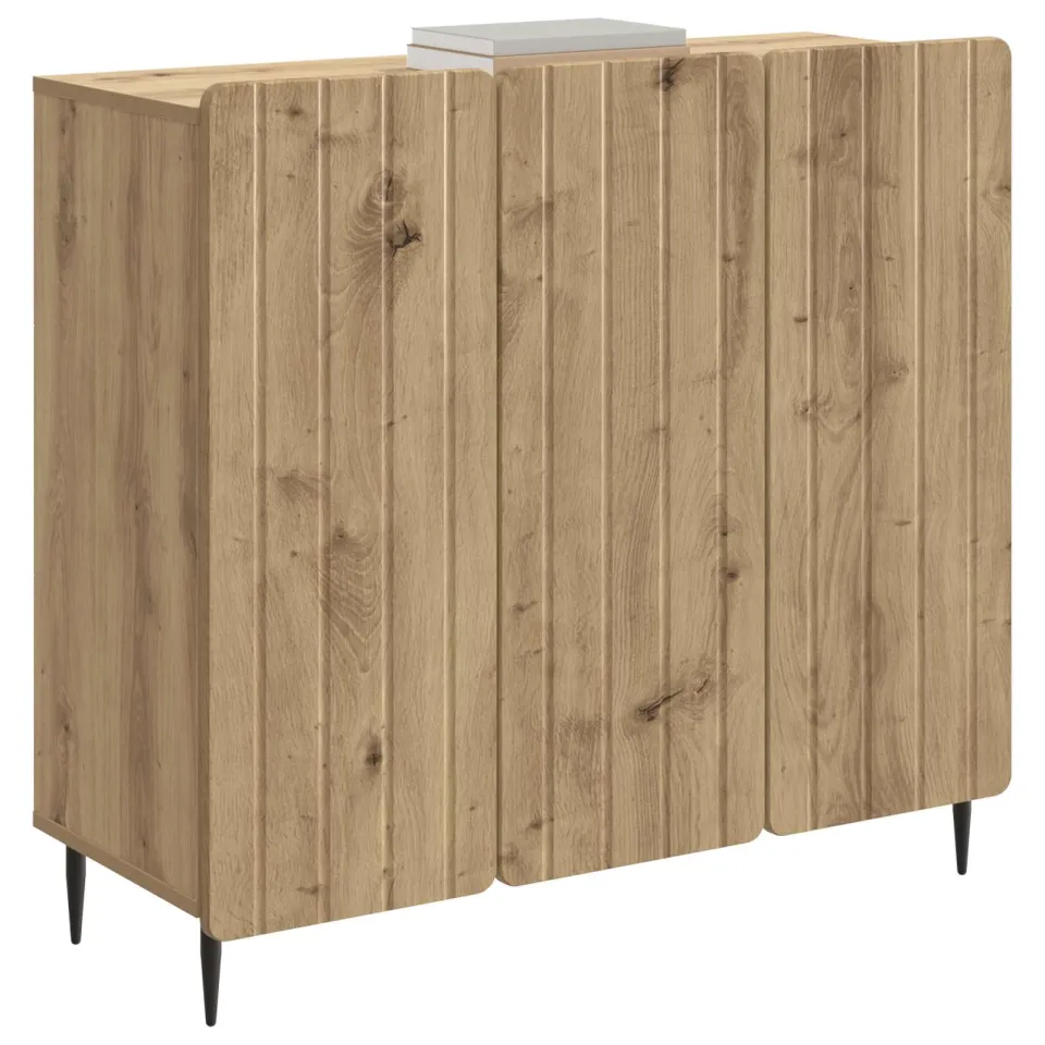 vidaXL Dressoir Artisanaal eiken 89 x 34,5 x 82 cm Bewerkt hout Bruin