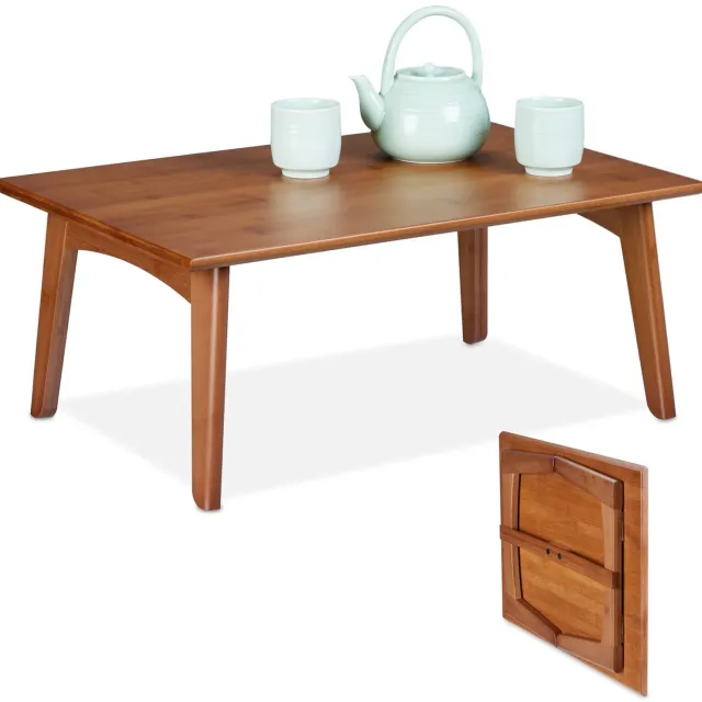 Duraxl Klaptafel bamboe - 60 x 40 x 25 cm - Walnootlook Bruin