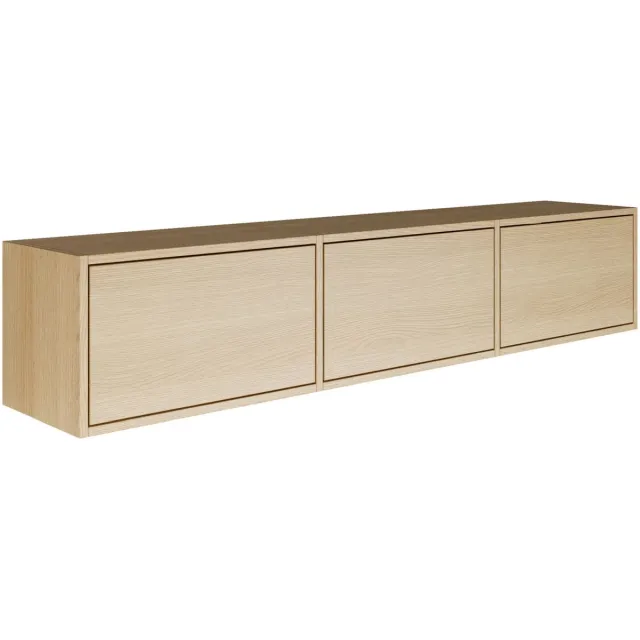 Selsey Framme – zwevend tv-meubel met drie kleppen, eikenhout look, 150 cm Houtlook eiken