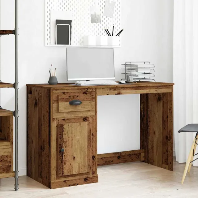 vidaXL Bureau Oud Hout 50 x 115 x 75 cm Bewerkt hout Bruin
