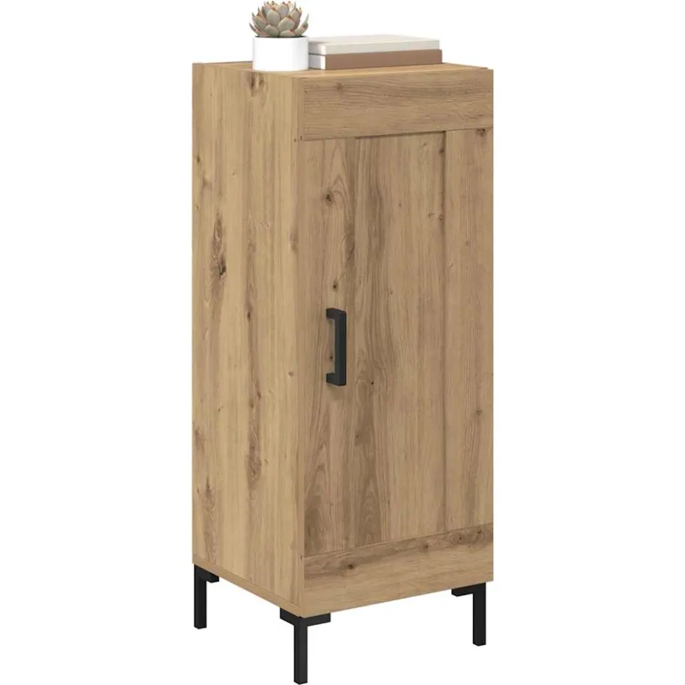 vidaXL Dressoir Olden Artisan Eiken 34,5 x 34 x 90 cm Bruin