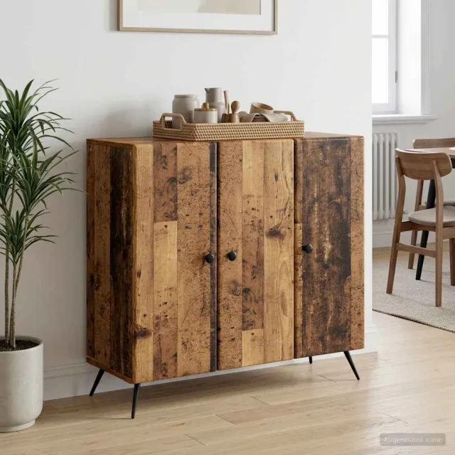 vidaXL Dressoir Oud hout 89 x 34,5 x 80 cm Bewerkt hout Bruin