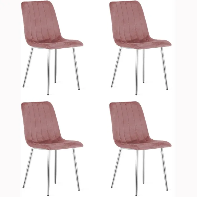 Oskar LAVA Eetkamerstoelen – Set van 4 – Groen Velvet – Metalen Poten – Comfortabele Gestoffeerde Zitting – Modern Design – Velvet Stoel voor Woonkamer, Keuken en Eetkamer – Max. 110 kg per Stoel