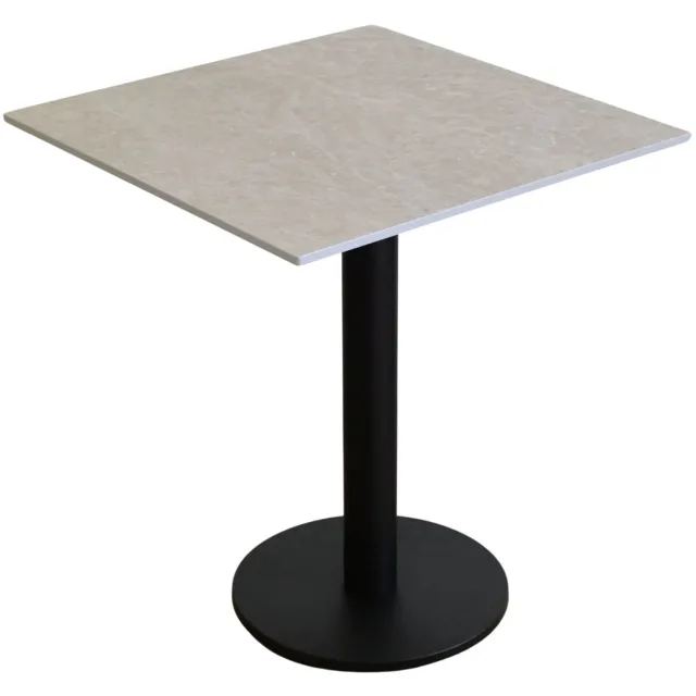 KOLM Horecatafel - 65 x 65 cm - Compact HPL-blad - Crèmekleurig Navona - Ronde voet Beige
