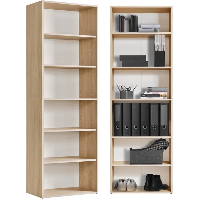 mokebo Boekenplank 'Der Bücherwurm' (180x60x34 cm) in bruin gemaakt van Hout, Boekenkast, Kantoorplank Sonoma Oak