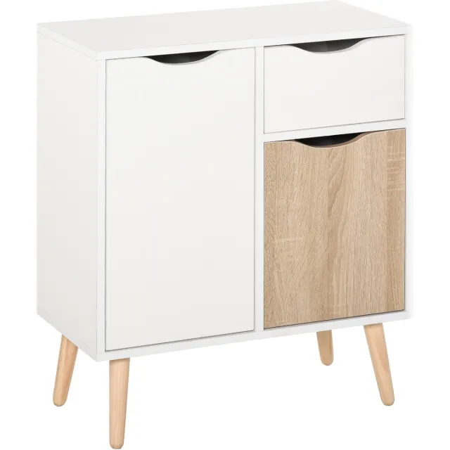 Homcom Dressoir - Hout - 60x30x72cm - Wit